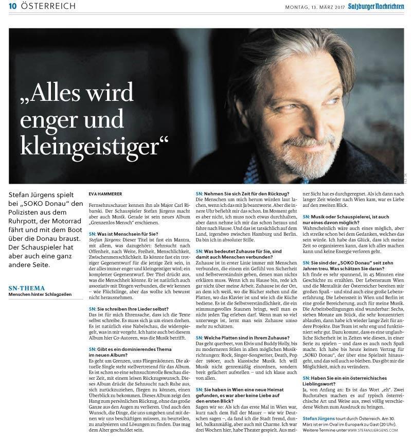 Stefan Juergens Interview Salzburger Nachrichten